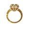 Golden Glitter Ring Silhouette with Crystal Diamond