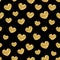 Golden glitter shiny heart seamless pattern