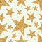 Golden glitter star seamless pattern