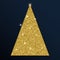 Golden glitter unusual christmas tree.