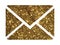 Golden glitter vector colorful interface email envelope line icon