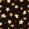 Golden glittering stars seamless pattern. Vector sparkling night sky celebration background