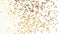 Golden, glittering stars shimmer on a white background. Sequin pattern, festive background