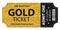 Golden glittering stub ticket template