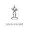 Golden globe linear icon. Modern outline Golden globe logo conce