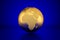 Golden globe showing Africa in front of blue background