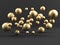 Golden glossy globes balls background