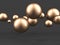 Golden glossy globes balls background