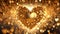 Golden glossy heart 3D background. Gold realistic metal heart. Happy Valentine's Day, love, wedding concept