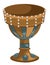 Golden goblet with pears and gemstones, old cup