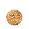 Golden golf ball on white background.