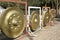 Golden gong is large in a Thai temple