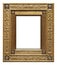 Golden gothic frame for paintings, mirrors or photo isolated on white background. Design element with clipping path