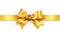 Golden Grace: Ribbon and Bow Isolated on White Background. Generative ai