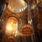 Golden Graces - A Stunning Digital Artwork of a Cathedral