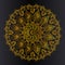 Golden gradient color islamic geometric line art background of luxurious arabesque mandala design