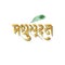 Golden gradient color Marathi, Hindi Calligraphy for Madhusudan one of the name Lord Shri Krishna