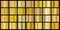 Golden gradients. Shiny metal texture for banner and background, yellow metal brass foil. Vector realistic copper border