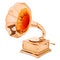 Golden gramophone. Music award concept, 3D rendering