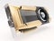 Golden graphic video card on white. 3d illustration