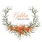 Golden Grevillea Wreath Vector Illustration