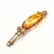 Golden Hair Clip With Orange Crystal - Realistic 19th Century Style
