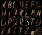 Golden halloween font set on isolated and transparent background.