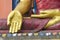 Golden hands of Buddha statue in Kathmandu, Nepal