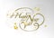 Golden Happy New Year Calligraphic Greeting Card