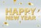 Golden Happy New Year Inscription Background