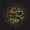 Golden Happy New Year lettering design. Happy New Year typography