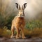 Golden Hare Wildlife Portrait: Hyperrealistic Zbrush Rendering With Ue5