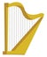 A golden harp, vector or color illustration