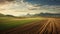 Golden Harvest: Expansive Views of Crop Fields. Generative ai