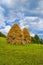 Golden haystacks on the hill