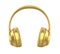 Golden Headphones Isolated