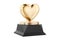 Golden Heart Award Trophy Pedestal. 3d Rendering