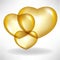 Golden heart balloons