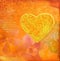 Golden heart on Collage background