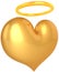 Golden heart with halo over it