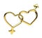 golden heart rings linked together, gender symbols