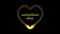 Golden heart shaped animation on black background for valentines day, 4K video