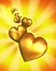 Golden Hearts - with clipping path