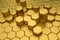 Golden hexagon pattern - honeycomb concept