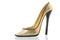 Golden high heel shoe