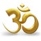 Golden Hinduism om symbol icon isolated on a white background. vector illustration