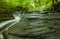 Golden Hole Waterfall, Holywell Dene, Northumberland, England, Uk.