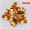 Golden holly. Christmas decoration realistic vector icon