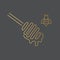 Golden honey dripper and bee icon