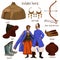 Golden horde people and clothes, lifestyle objects